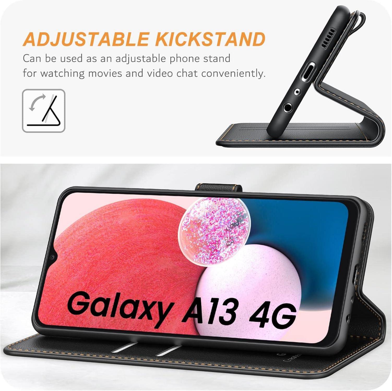 Samsung Galaxy A13 4G Handytasche Leder Hülle Kartenschlitze Magnetverschluss