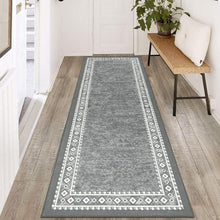 Teppich Läufer 60x180cm Waschbar Rutschfest Flur Eingang Küche Grau
