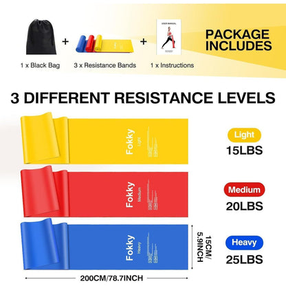 Widerstandsbänder Resistance Bands 3er-Set 1.5M/2M Lang