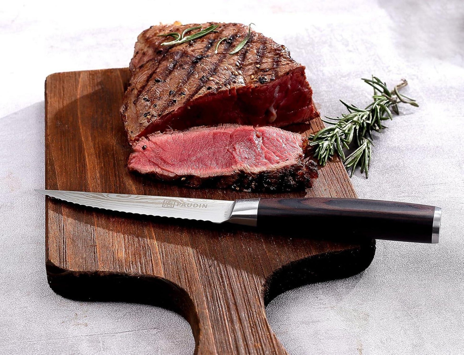 PAUDIN 8-teilig Steakmesser Set Edelstahl Gezackte Klinge Geschenkbox