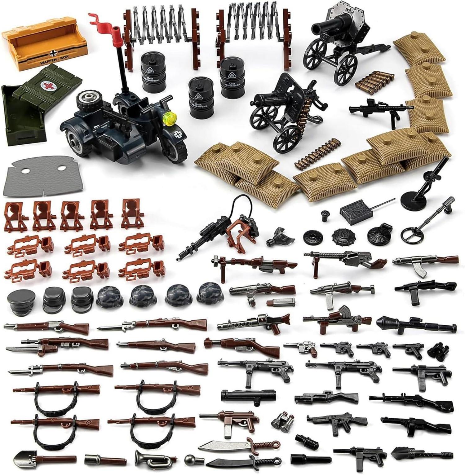 Feleph Militär Waffen Set Armee WW2 Soldaten Bausteine Kit