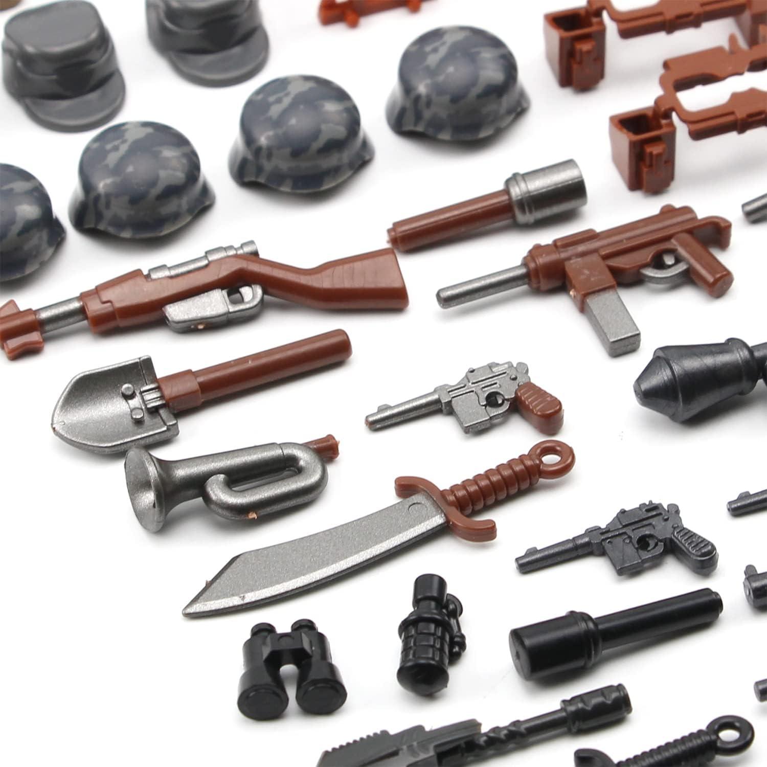 Militär Waffen Set Armee WW2 Soldaten Figuren Bausteine Zubehör Kit