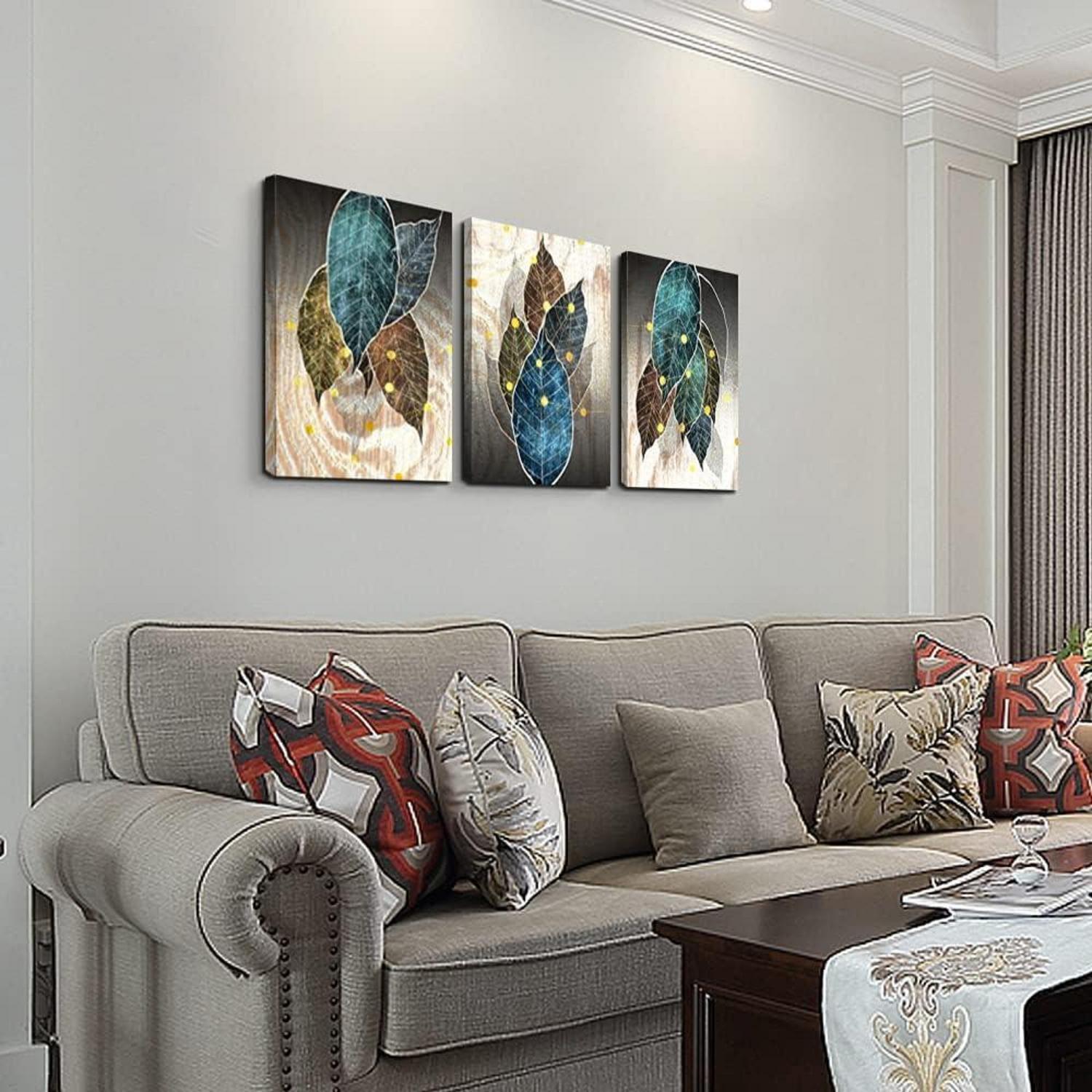 Leinwand Bilder bunte Blätter Wandbilder Wohnzimmer Gemälde Pflanze