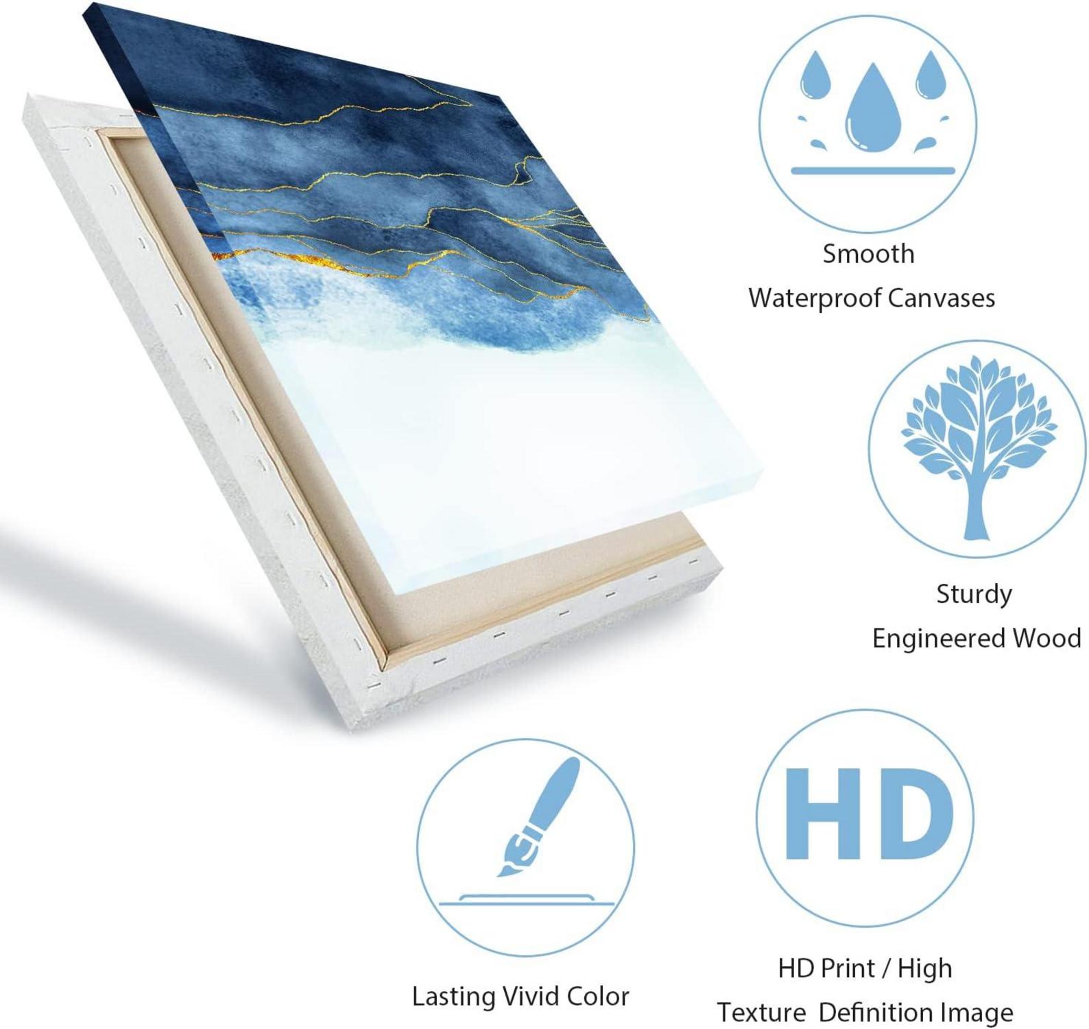 Abstraktes Blattgold Wandkunst Leinwand 3-teilig