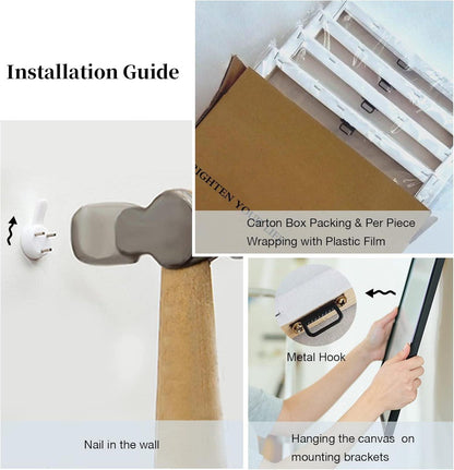 Abstraktes Blau-Blattgold Leinwand Kunst 3-teilig 30x40cm Wanddekoration