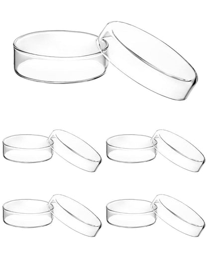 5er Pack Glas Petrischalen mit Deckel Hochborosilikatglas 60x18mm