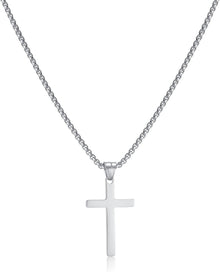 Kreuzkette Edelstahl Anhänger Christentum Schmuck Männer 55cm