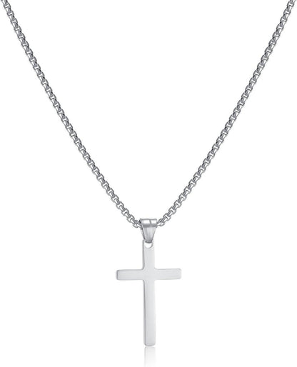 Kreuzkette Herren Edelstahl Anhänger Christentum Schmuck 18/20/22/24