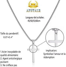 AFSTALR Kreuz Kette Herren Edelstahl Gold/Silber Länge