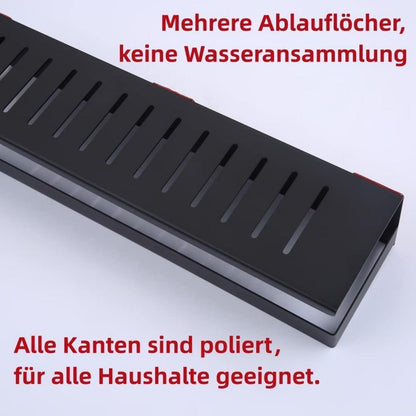 Duschablage Ohne Bohren Mattschwarz 40CM – Ablauflösung & Ordnung