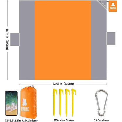 Picknickdecke Wasserdicht Strandmatte 210x200cm Ultraleicht