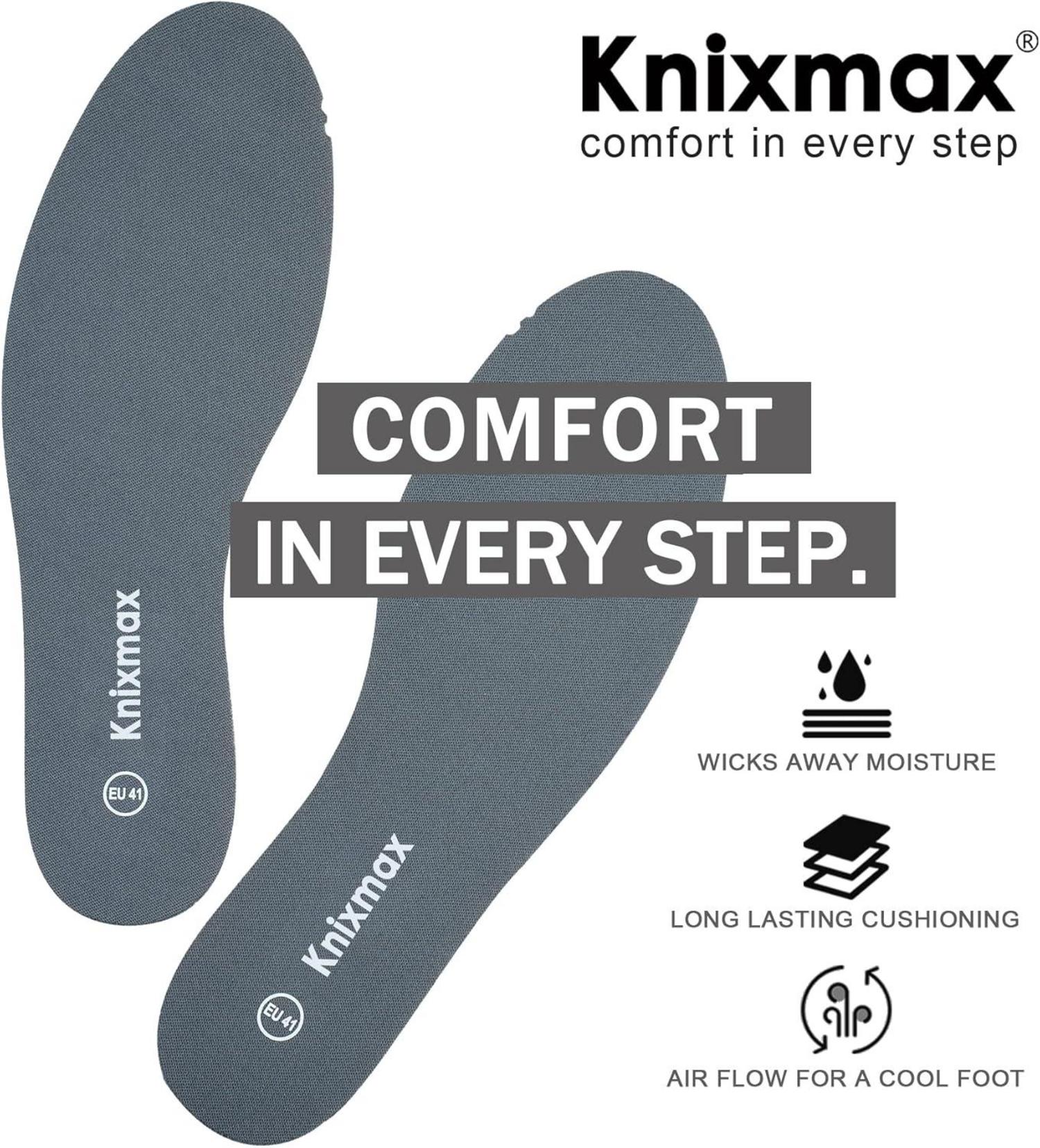 Knixmax Memory Schaum Einlegesohlen 5mm Grau Gr. 36-47EU