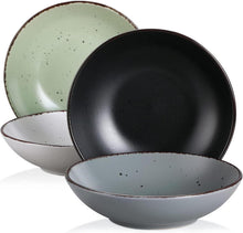Suppenteller Set 4-teilig Steinzeug Pastateller Salatschale 800ml