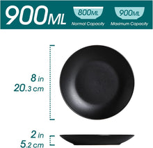 vancasso MODA Suppenteller Set Steingut 4tlg Schwarz 800ml