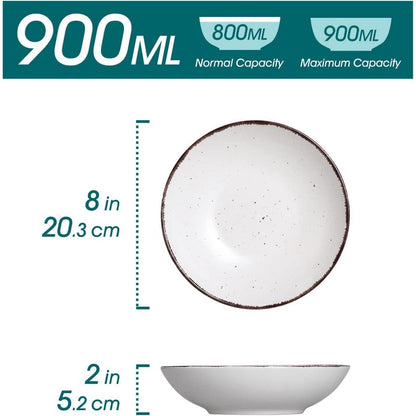 vancasso MODA Suppenteller Set 4-teilig Steingut Grau 800ml