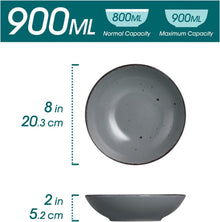 vancasso MODA Suppenteller Set 4-teilig Steingut Grau 800ml