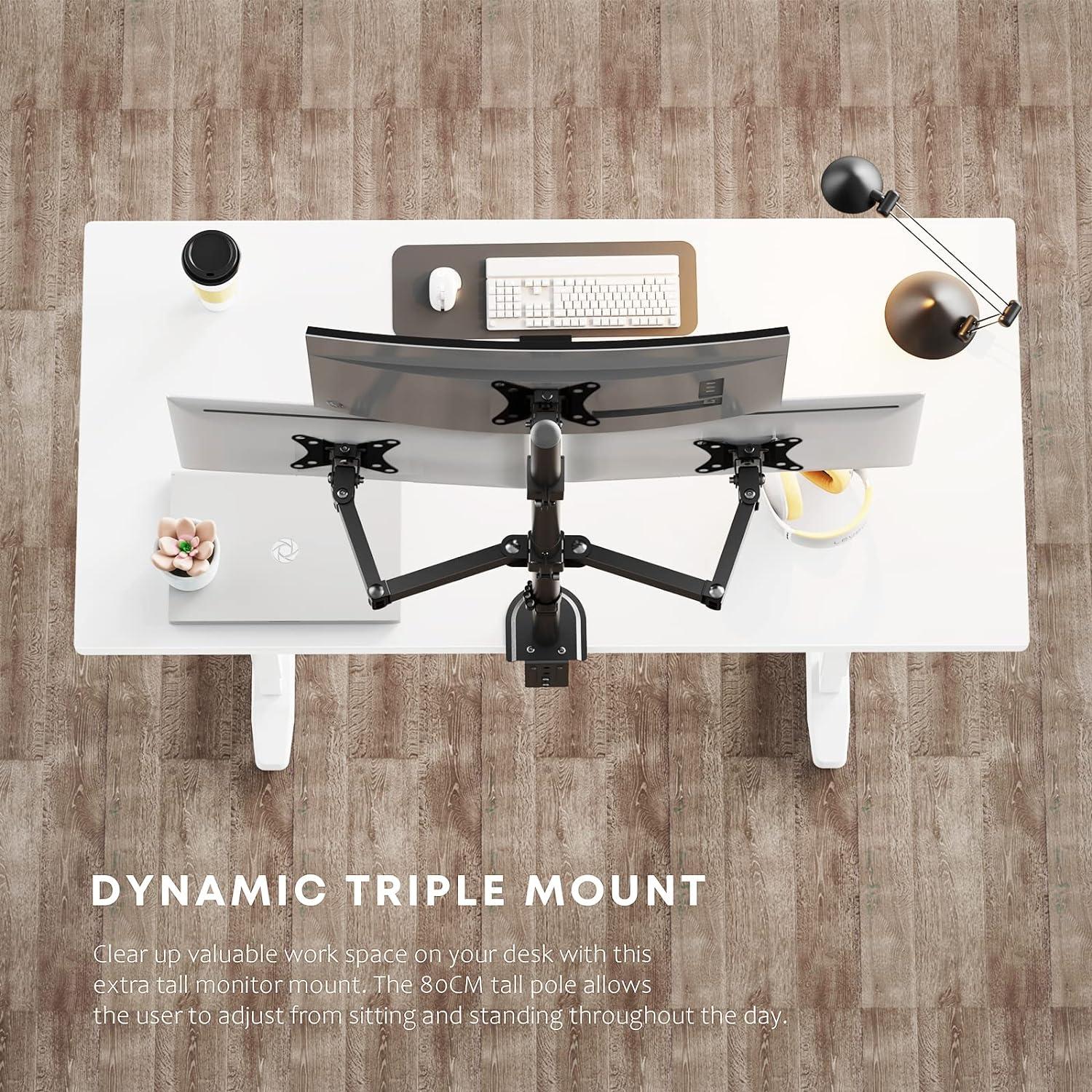 PUTORSEN Monitor Halterung für 3 Monitore 13-32 Zoll Schwarz