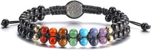 7 Chakra Armband Lebensbaum Edelstein Perlenarmband Yoga Obsidian