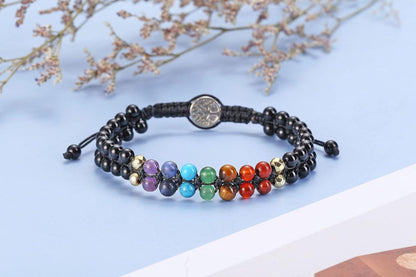 7 Chakra Armband lebensbaum Edelstein Perlenarmband Yoga Doppelschicht