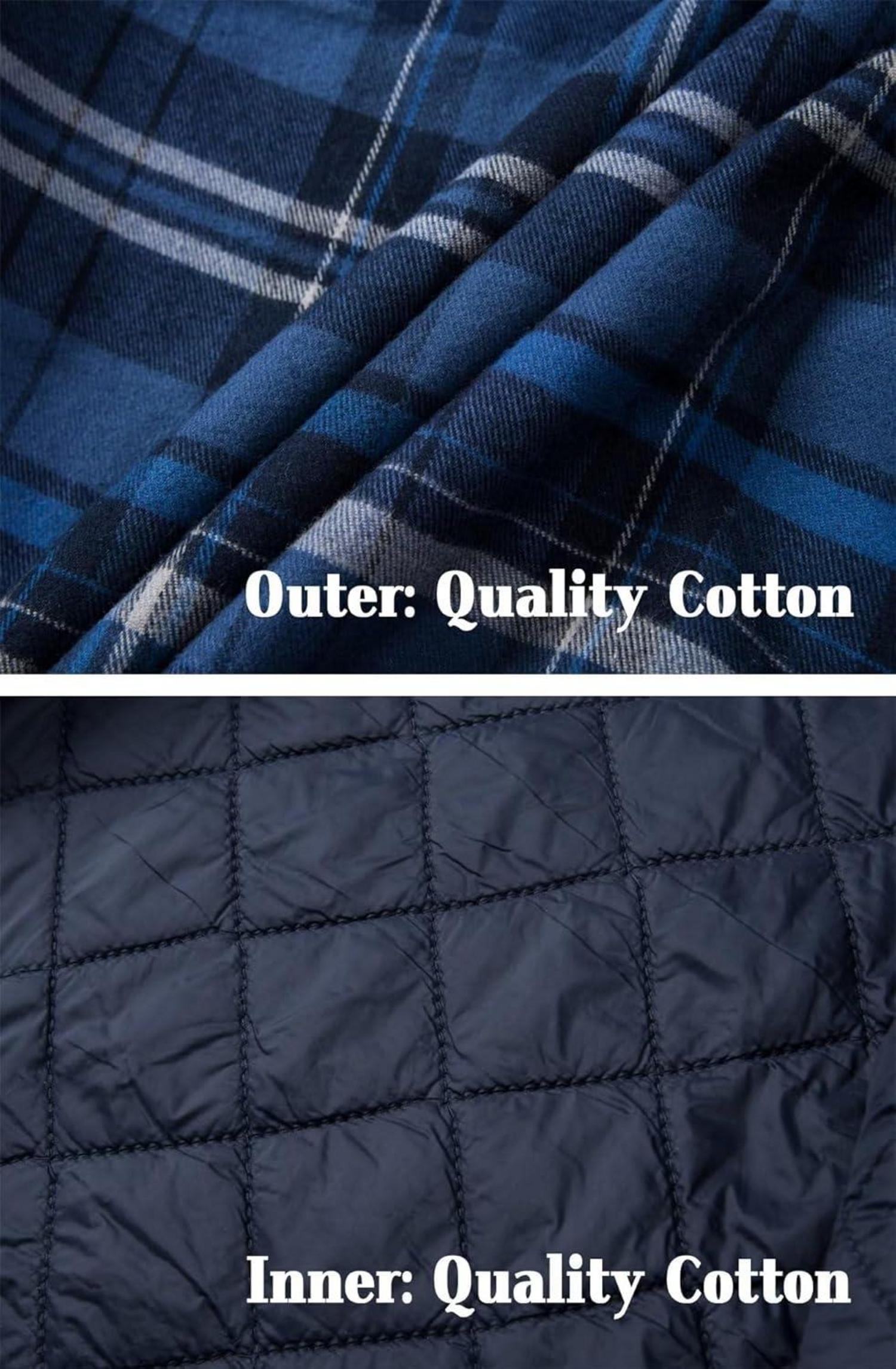 Herren Hemdjacke Kariert Warm Wattiert abnehmbarer Kapuze Vintage Plaid