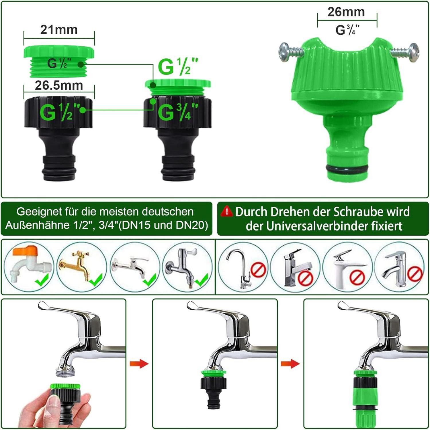 Flexibler Gartenschlauch 100FT/30M mit Schlauchhaken-8Funktion