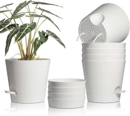 Kunststoff Blumentopf mit Bewässerungssystem 6er-Set selbstbewässerung