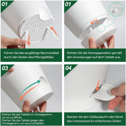 T4U Selbstbewässerung Blumentopf 6er-Set 20cm Weiß mit Untersetzer