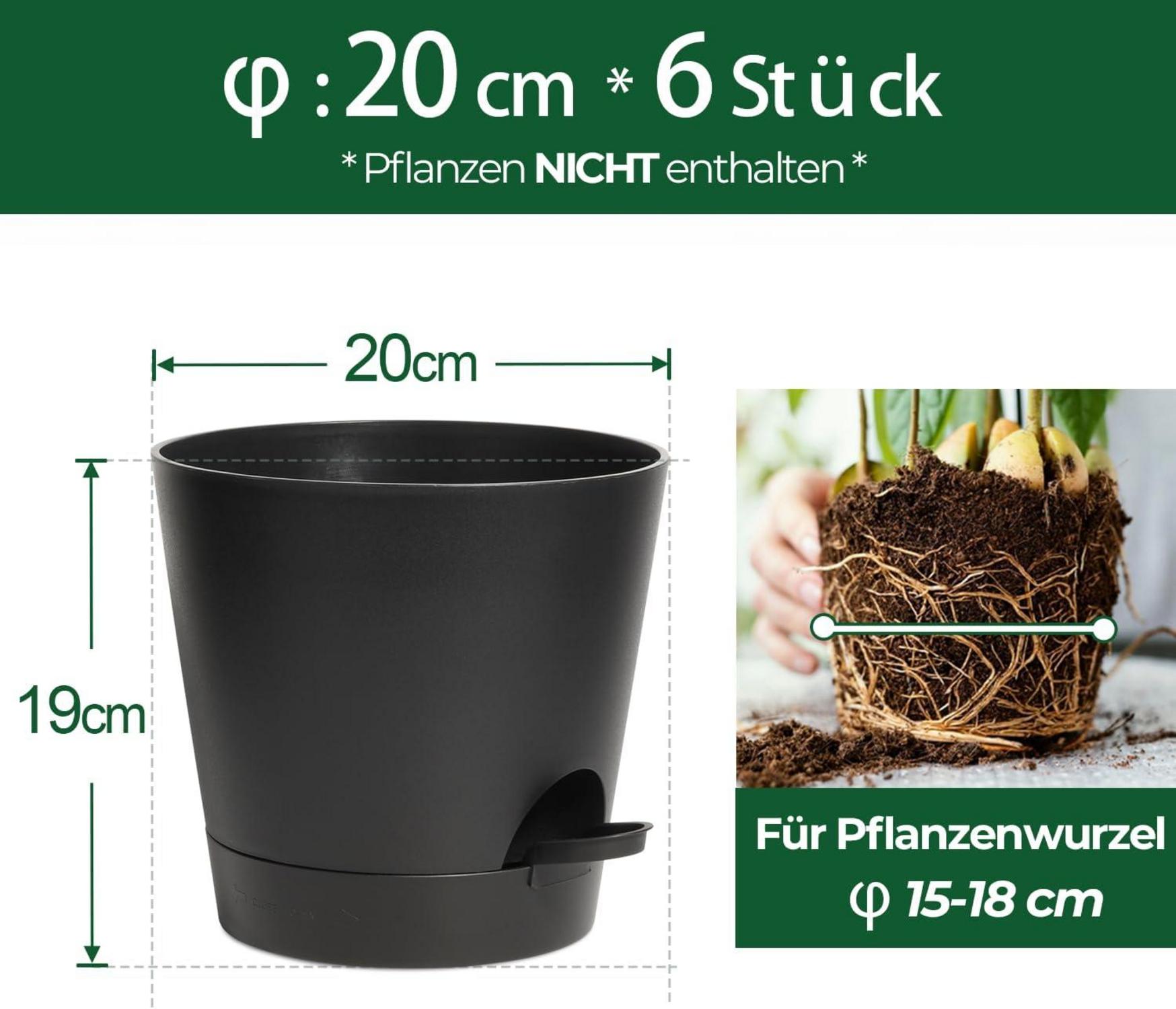 T4U 20cm Kunststoff Blumentopf mit