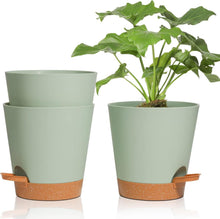 Selbstbewässernder Kunststoff Blumentopf 16,5cm 3er-Set Gruen