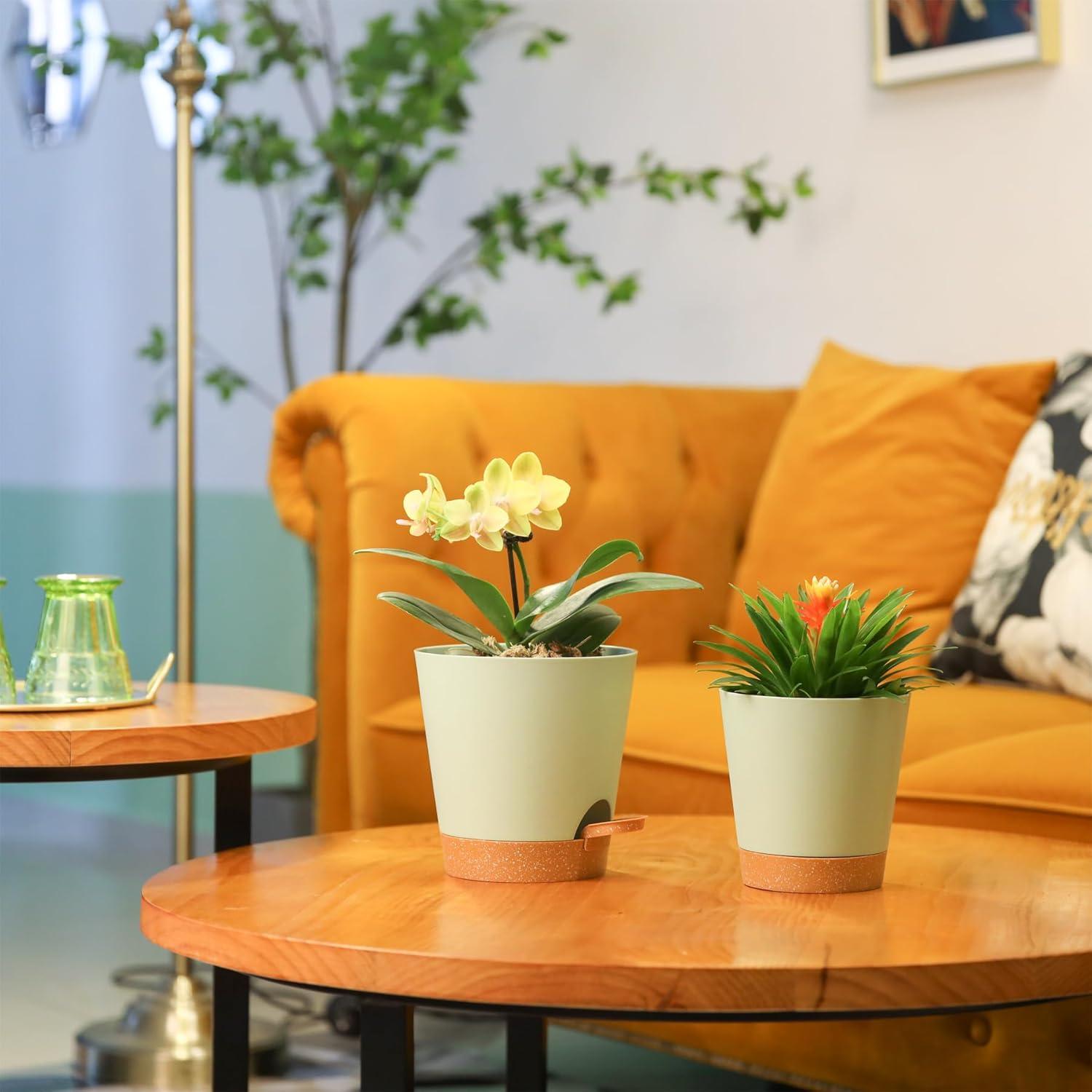 16,5cm Kunststoff Selbstbewässernder Blumentopf 3er-Set grün