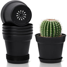 T4U 12,5cm Kunststoff Blumentopf 6er-Set mit Untersetzer und