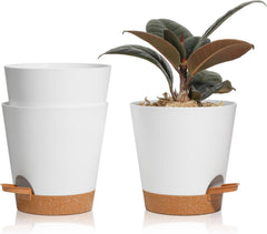 Blumentopf mit Selbstbewässerung 3er-Set weiß 14cm - Innen- und