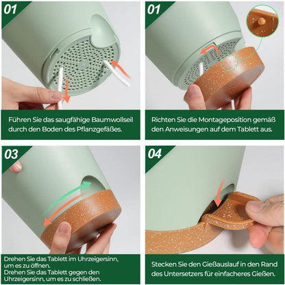 Kunststoff Blumentopf Selbstbewässerung 3er-Set 20cm Grün Garten Pflanzen
