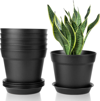 Kunststoff Blumentopf mit Untersetzer Mehrere Ablauflöcher 6er-Set