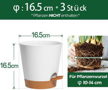 T4U 16,5cm Selbstbewässernder Rund-Blumentopf 3er-Set