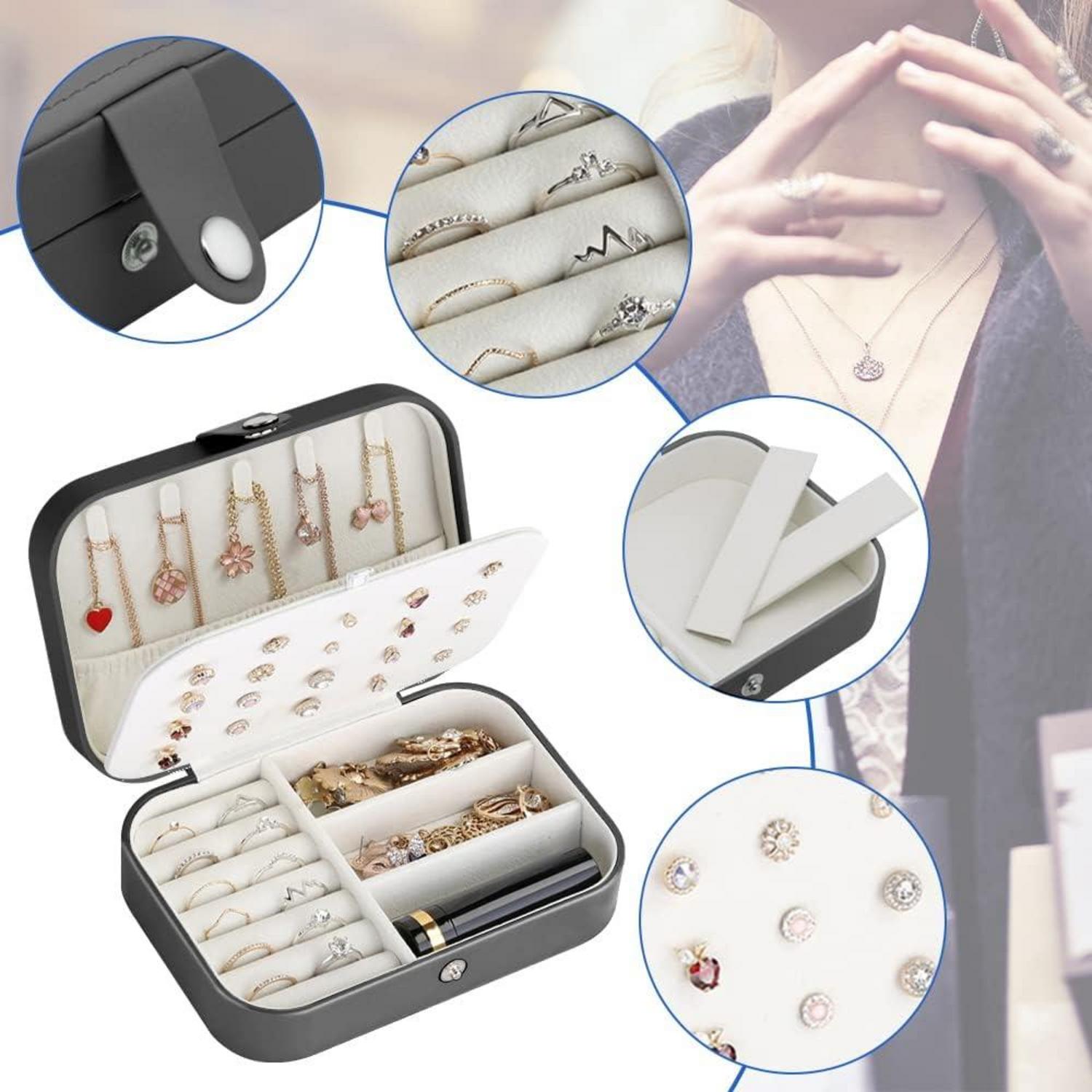 Schmuckschatulle Organizer Reise Schmuck Aufbewahrungsbox Schwarz