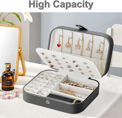 Schmuckschatulle Organizer Kleine Reise PU Leder Schmuck Aufbewahrung