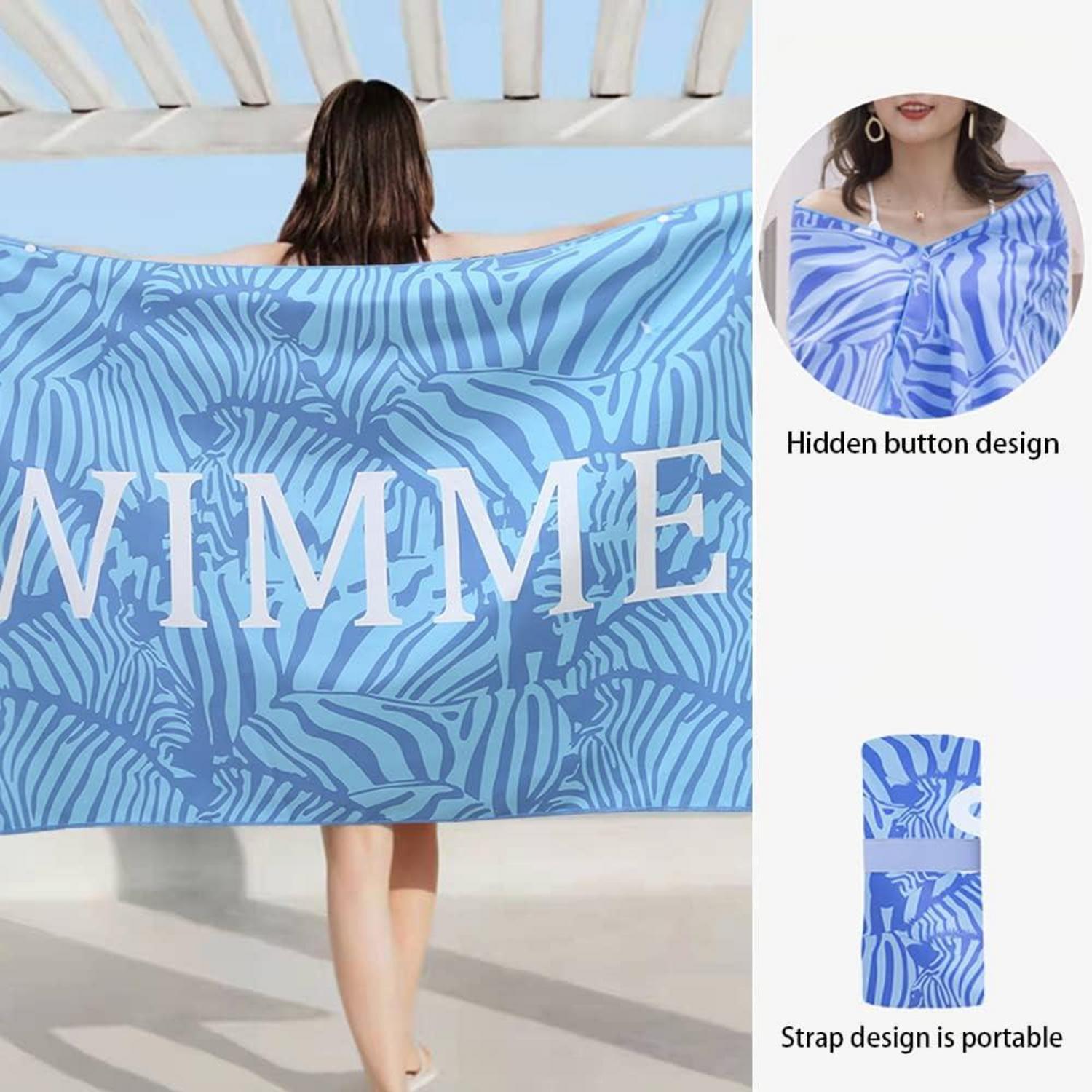 Microfaser Stranddecke groß Schnell trocknend Sandfrei Blau 160x80cm