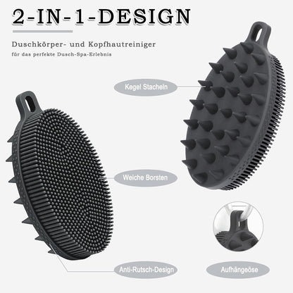 FRRETECH 2-in-1 Silikon-Körperbürste für Haut und