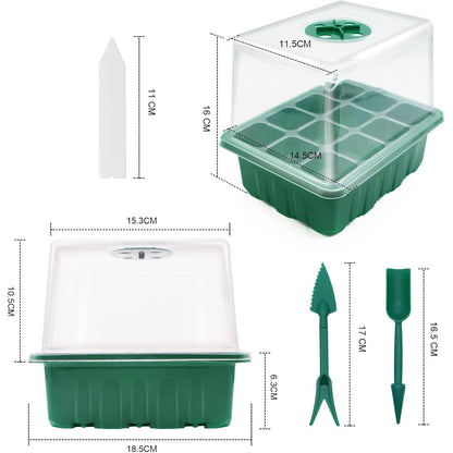Indoor Gewächshaus Anzuchttöpfe 5 Stk Anzuchtset mit Deckel