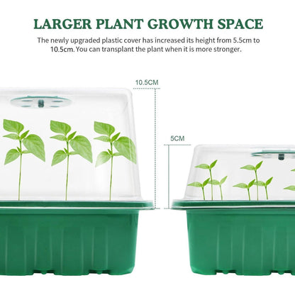 Zimmergewächshaus mit Deckel Pflanzkasten 10 Stk 120 Zellen