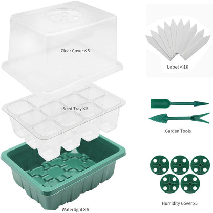 Zimmergewächshaus mit Deckel Pflanzkasten 10 Stk 120 Zellen