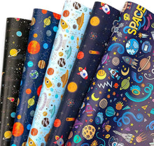 Geschenkpapier Weltall 5 Blätter Geburtstag Schulanfang 70x50 cm