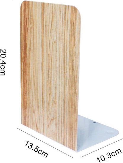 Qualsen Metall Buchstützen Holzimitat 8 Paare 20x14x10cm stabil & rutschfest