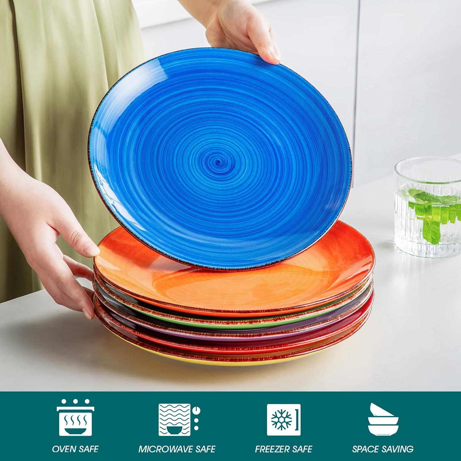 vancasso BONITA Speiseteller Set 6 Personen Steingut Ø 27 cm Geschirr Spülmaschine Mikrowelle
