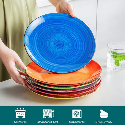 vancasso BONITA Speiseteller Set 6 Personen Steingut Ø 27 cm Geschirr Spülmaschine Mikrowelle