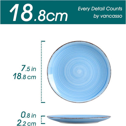 Vancasso Bonita Kuchenteller Set 6-teilig Steinzeug Blau