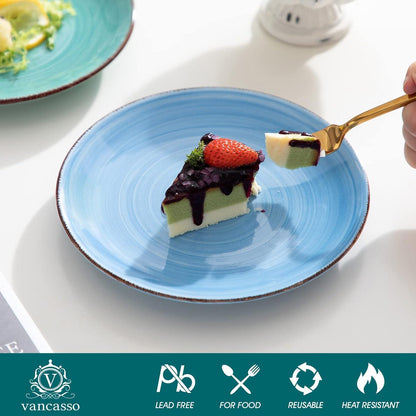 Vancasso Bonita Dessertteller Set Blau 6-teilig Ø 18,8 cm