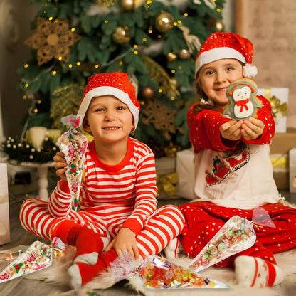 100er Set Weihnachten Spitztüten mit Twistbinder Transparent