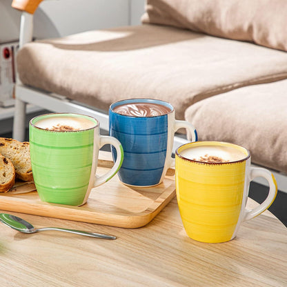 vancasso BONITA Kaffeetassen Set Steingut 6-teilig 360ml Henkel